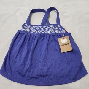 NWT Mini Boden Embroidered Flower Racerback Tank